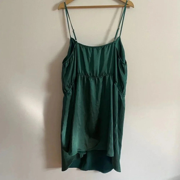 NWT Nasty Gal Green Satin Slip Dress - Picture 8 of 12